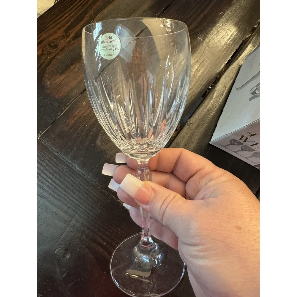 New In Box Crystal Ceremony Echt‎ Bleikristall Wine Glasses Set Of 4 Vintage